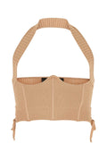 Andrea Adamo Ribbed Knit Sweater — Beige