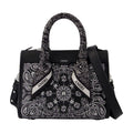 Amiri Bandana-Print Calfskin Top Handle Bag — Black