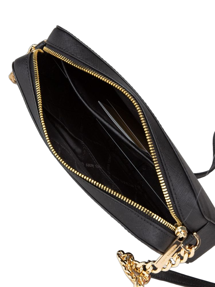 Michael Kors Saffiano Leather Crossbody Bag — Black