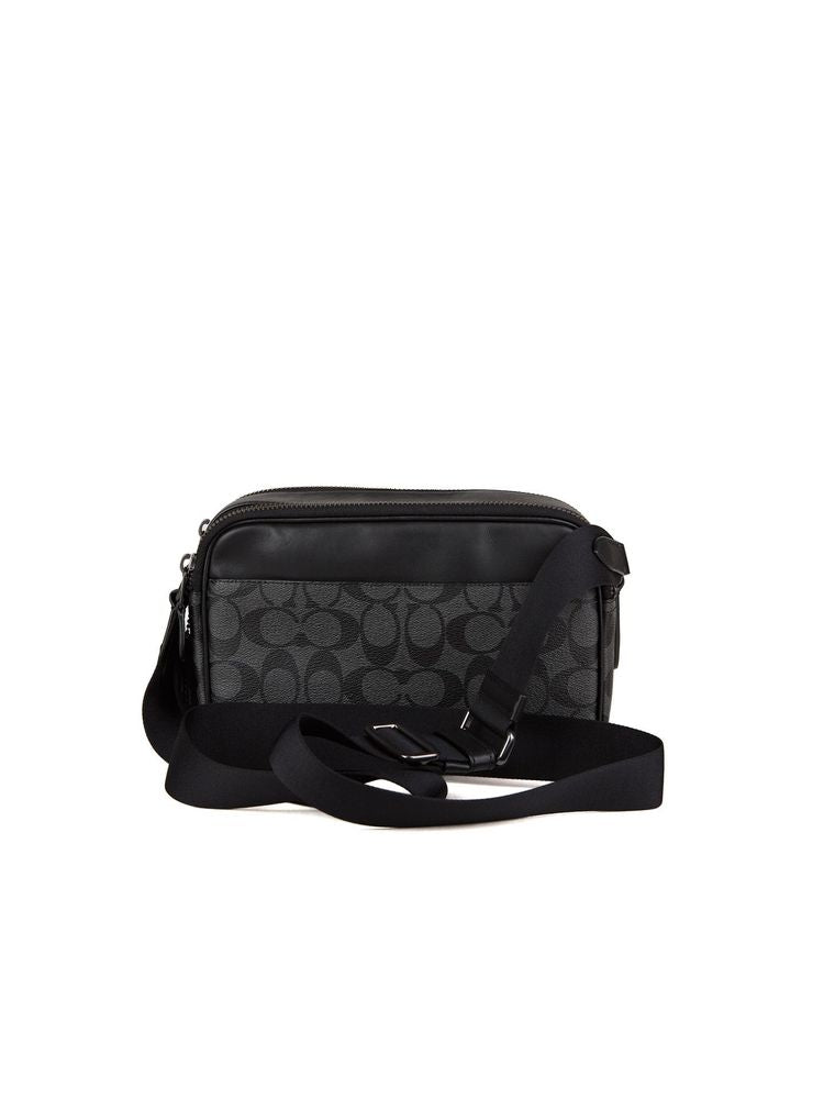 Coach Signature Coated Canvas Crossbody Bag — Black