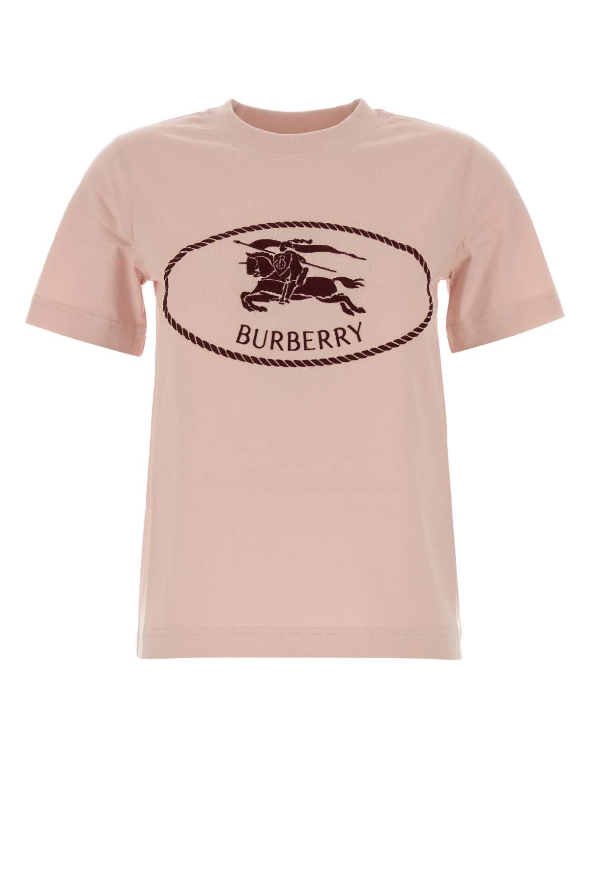 Burberry Logo-Printed Cotton T-Shirt — Pink