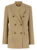 Golden Goose Virgin Wool Double-Breasted Blazer — Beige