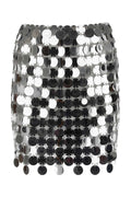 Rabanne Sequined Mini Skirt — Silver
