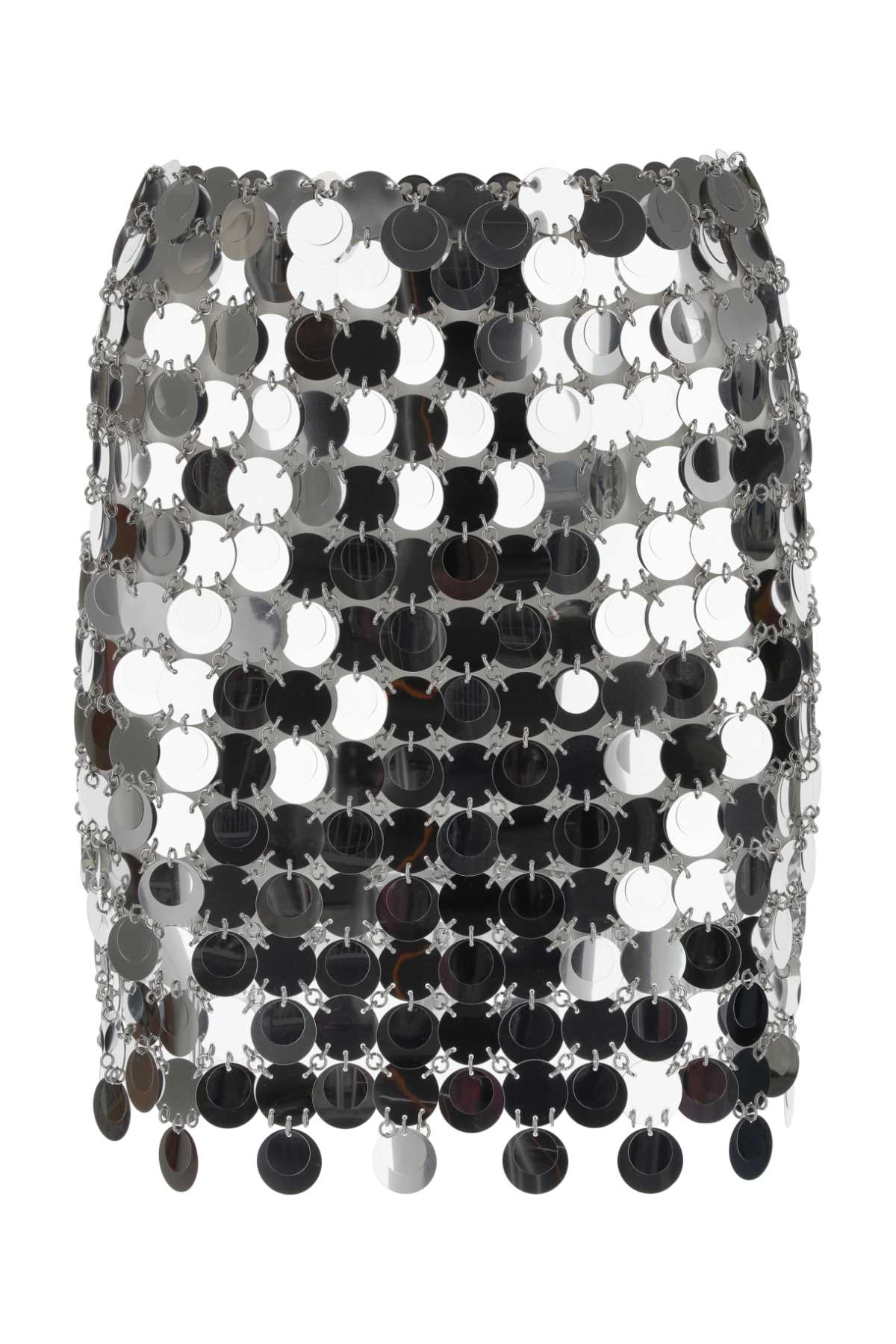 Rabanne Sequined Mini Skirt — Silver