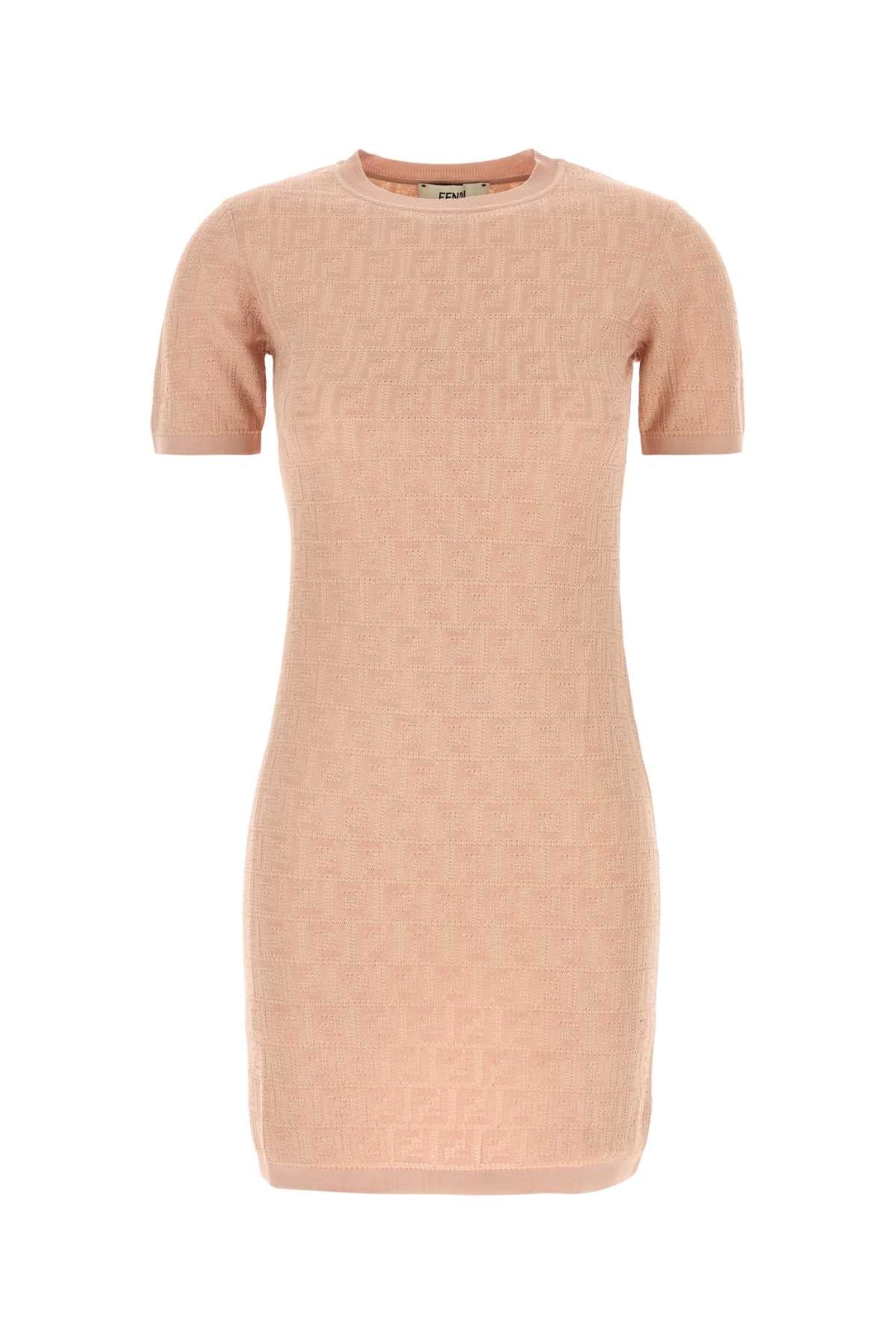 Fendi Cotton-Viscose Knit Dress — Pink