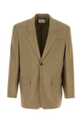 Saint Laurent Virgin Wool and Mohair Blazer — Beige
