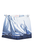Orlebar Brown Photographic Sailboat Print Shorts — White