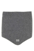 Miu Miu Virgin Wool and Cashmere Blend Scarf — Gray