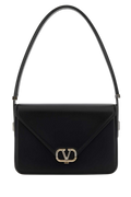 Valentino Garavani Gold VLogo Hardware Shoulder Bag — Black