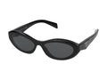 Prada 0PR Oval Acetate Sunglasses — Black