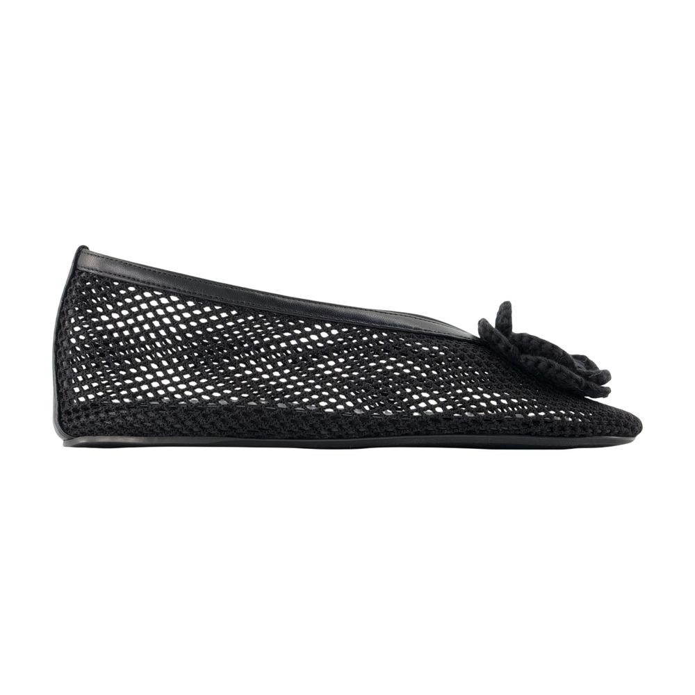 Ganni Jenny Flower Flat — Black