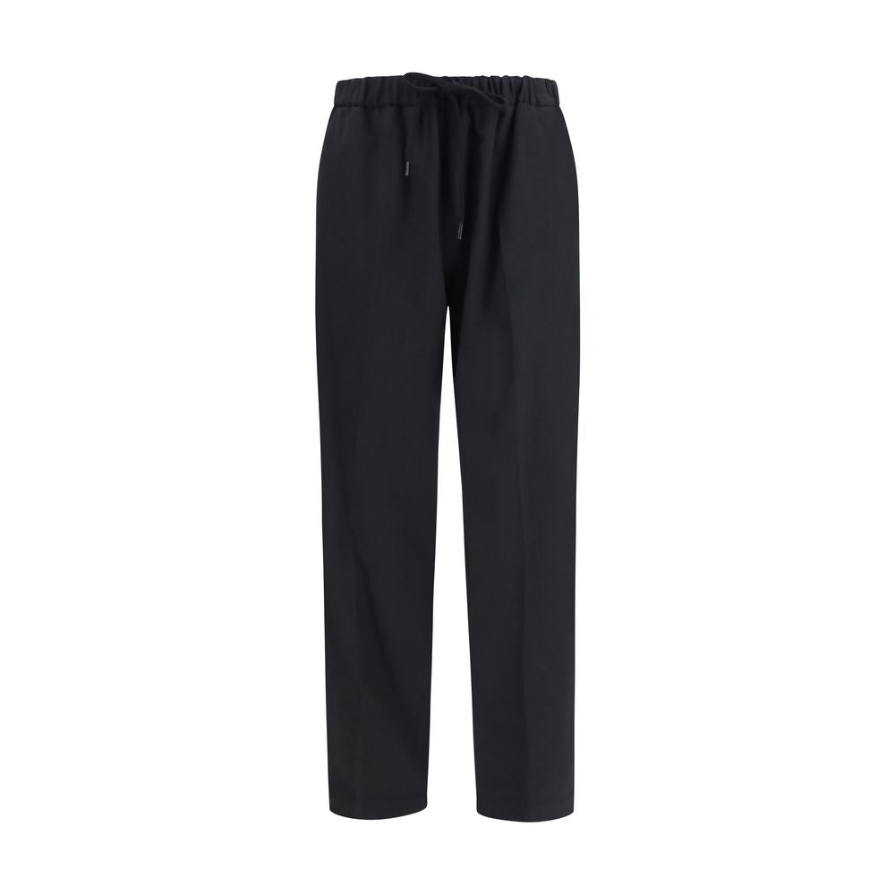 MM6 Maison Margiela Drawstring Elasticated Trousers — Black