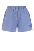 Sporty & Rich Crest Bermuda Shorts — Blue