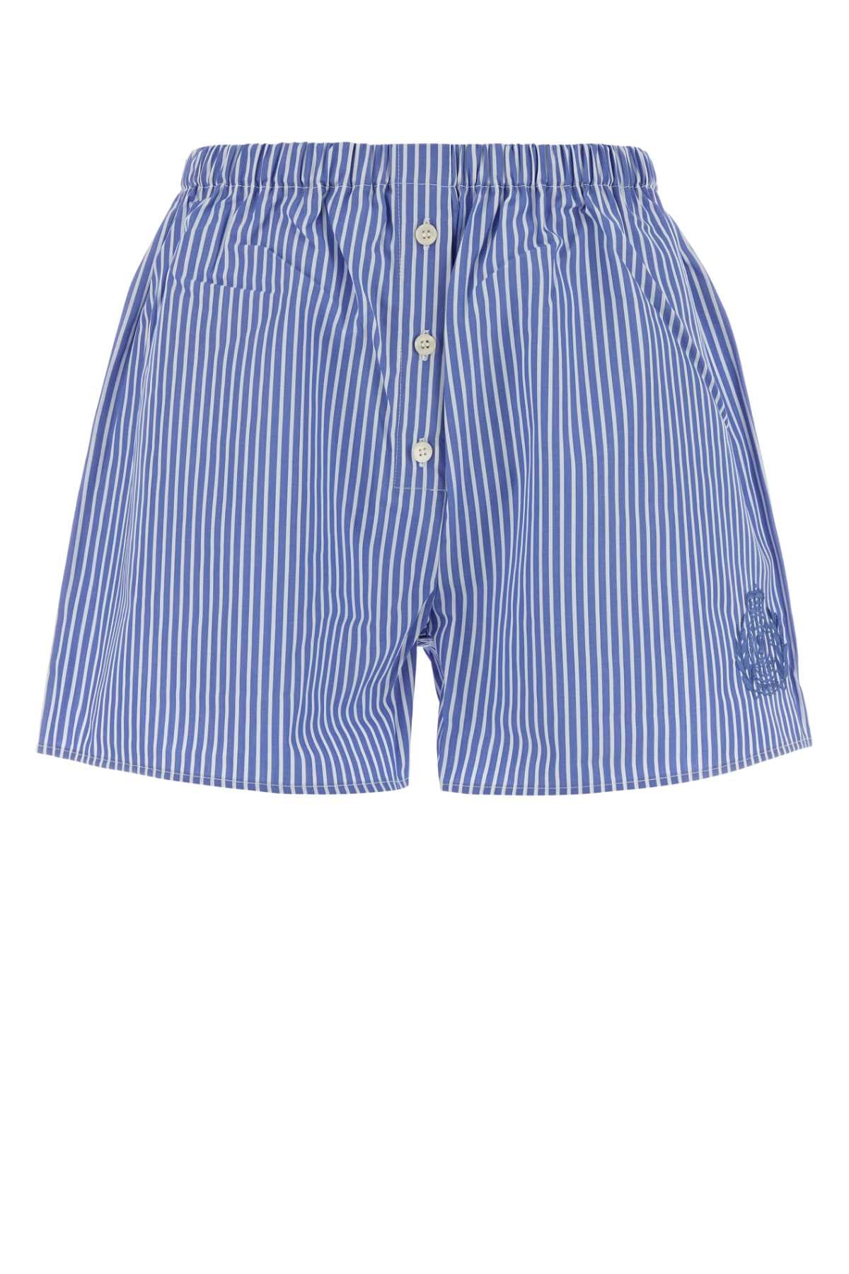 Sporty & Rich Crest Bermuda Shorts — Blue