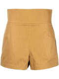 Ferragamo High-Waisted Tailored Shorts — Beige
