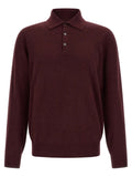 Brunello Cucinelli Cashmere Polo Shirt — Bordeaux