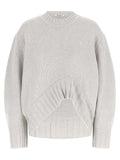 The Attico Virgin Wool Blend with Asymmetrical Front Sweater — Gray