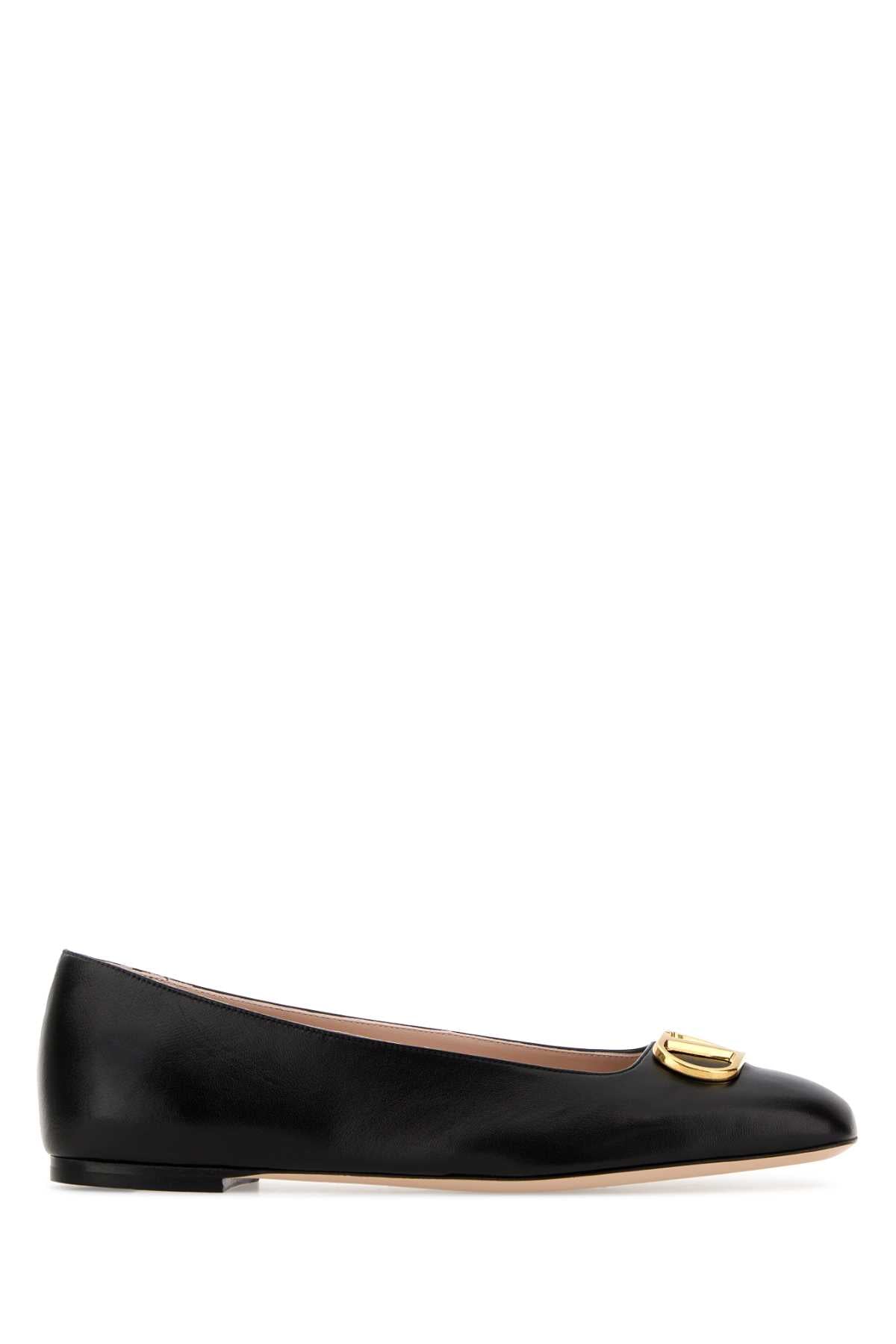 Valentino Garavani Leather Ballet Flat Ballet Flat — Black