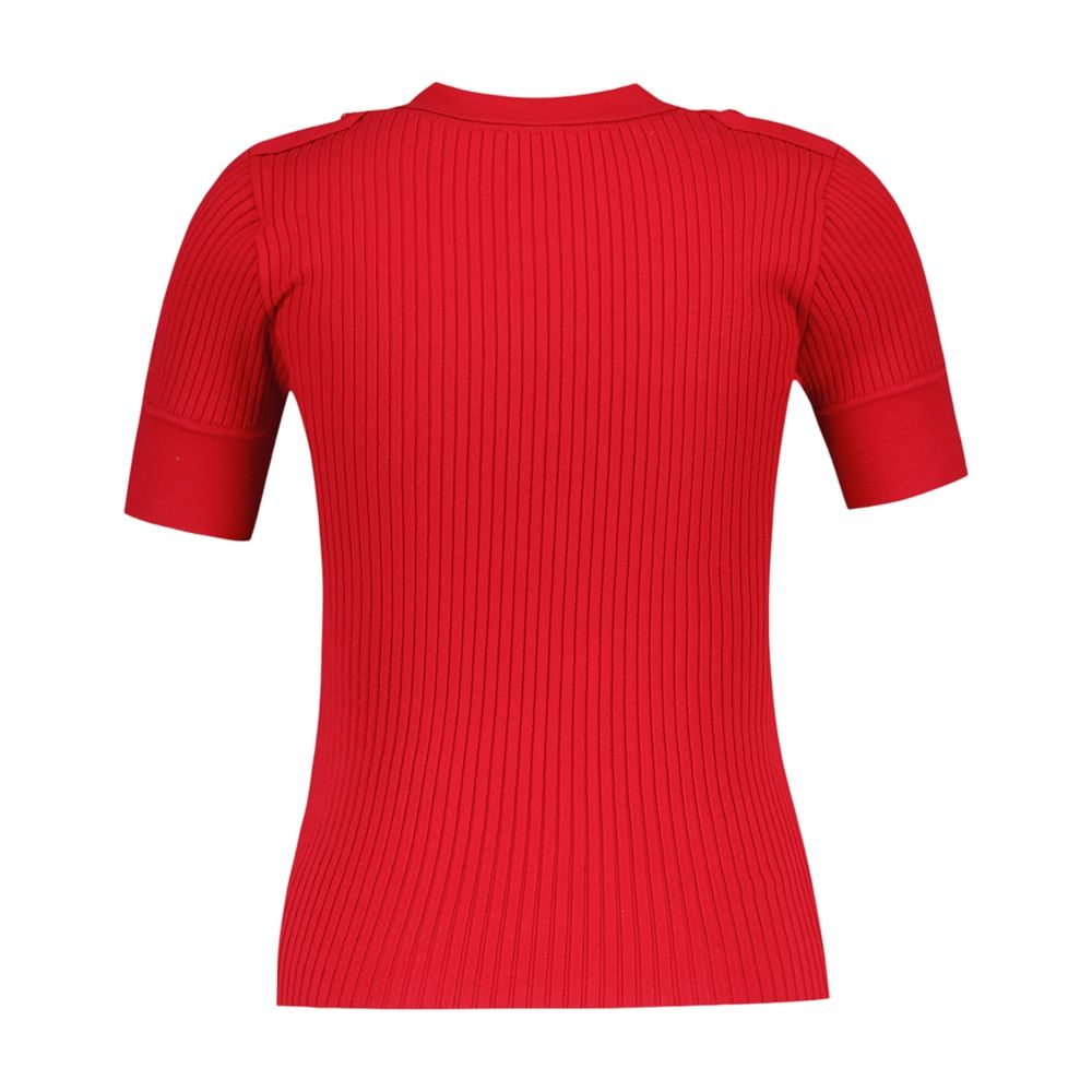 Courreges Ribbed Cotton Polo — Red