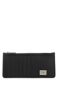Dolce & Gabbana Pleated Textured Calfskin Wallet — Black