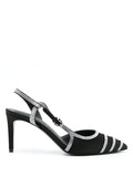 Ferragamo Rhinestone Slingback Pump — Black
