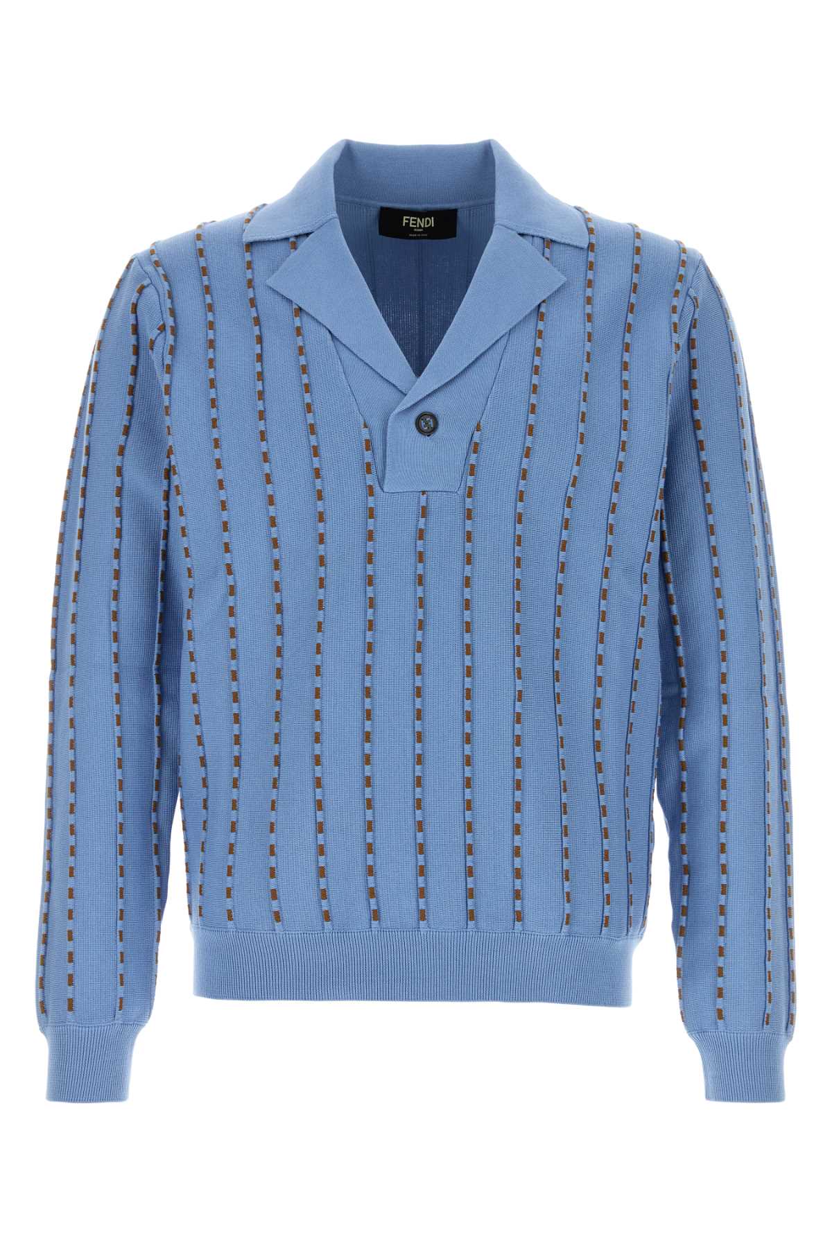 Fendi Stitching Polo — Blue