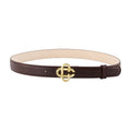 Casablanca Gold-Buckle Leather Belt — Brown
