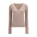 Rick Owens Cashmere V-Neck Sweater — Beige