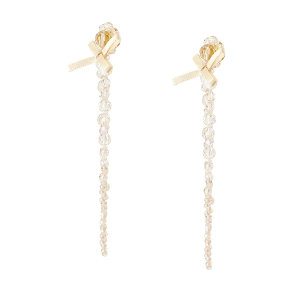 Simone Rocha Crystal Bow Drip Earrings — Yellow