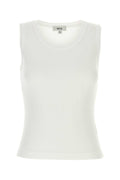 Agolde Ribbed Cotton-Lyocell Blend Tank Top — White
