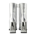 Carel Metallic Leather Boot — Silver