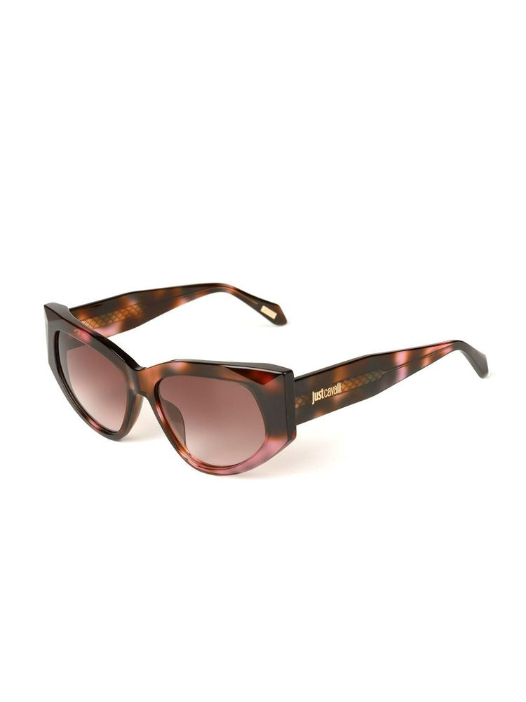 Just Cavalli SJC169 Acetate Cat-Eye Sunglasses — Brown