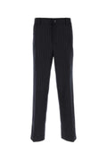 Moncler Stretch Wool Pinstripe Trousers — Black