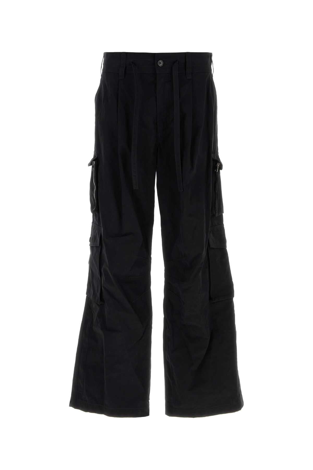 Dolce & Gabbana Multi-Pocket Cotton-Blend Cargo Pants — Black