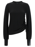 Y-3 Merino Wool with Side Drawstring Long-Sleeve T-Shirt — Black