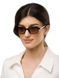 Furla SFU971 Acetate Rectangle Sunglasses — Black