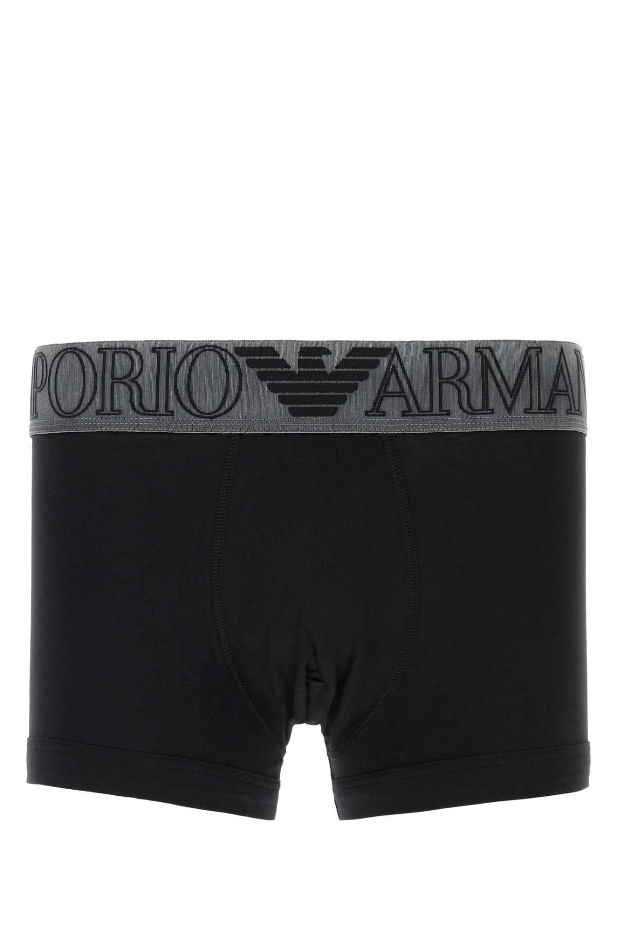 Emporio Armani Cotton-Elastane Boxer Brief — Black