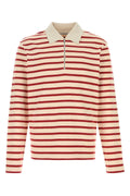 Jil Sander Striped Cotton Polo — Red