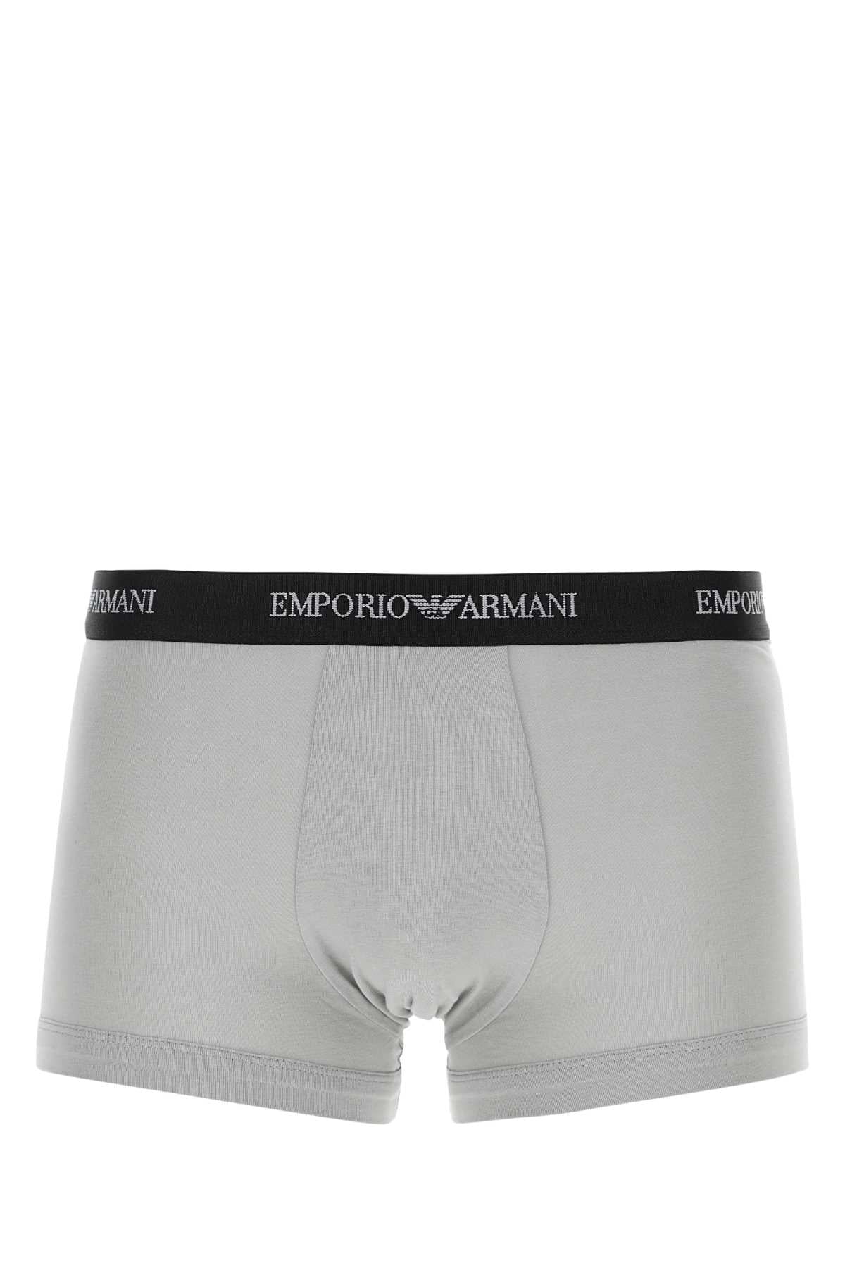 Emporio Armani Stretch Cotton Boxer Briefs — Gray