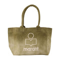 Isabel Marant Logo-Embroidered Cotton Tote Bag — Khaki