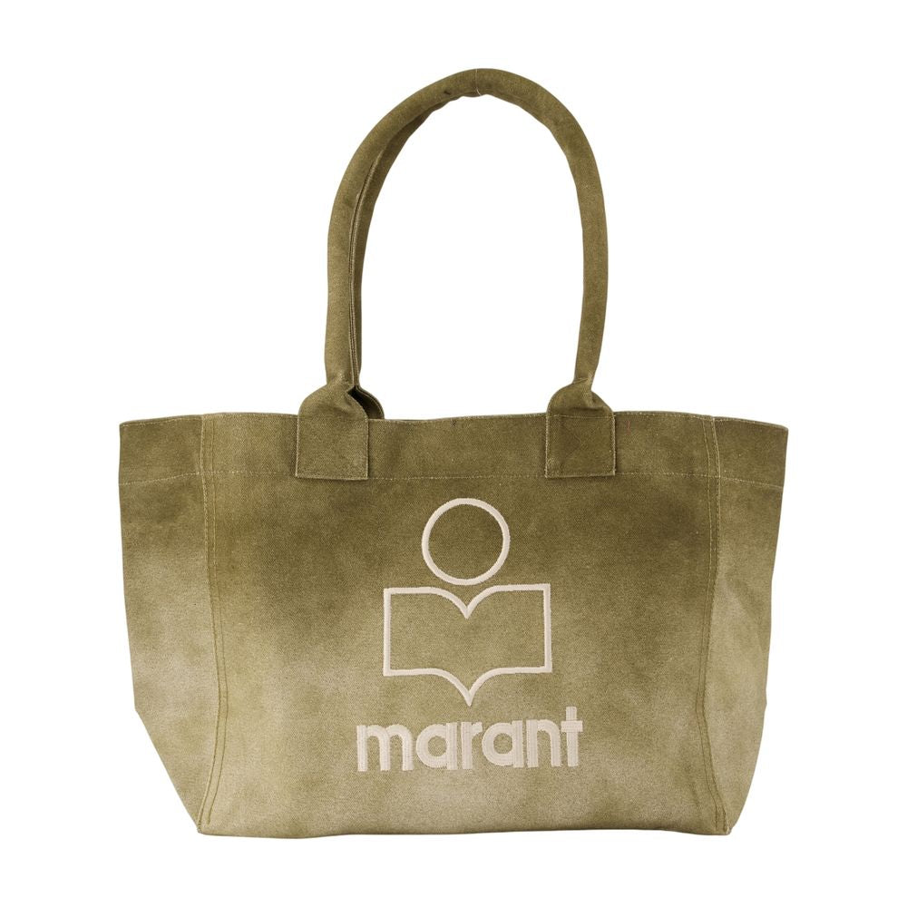 Isabel Marant Logo-Embroidered Cotton Tote Bag — Khaki