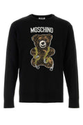 Moschino Logo-Embroidered Teddy Bear Sweater — Black