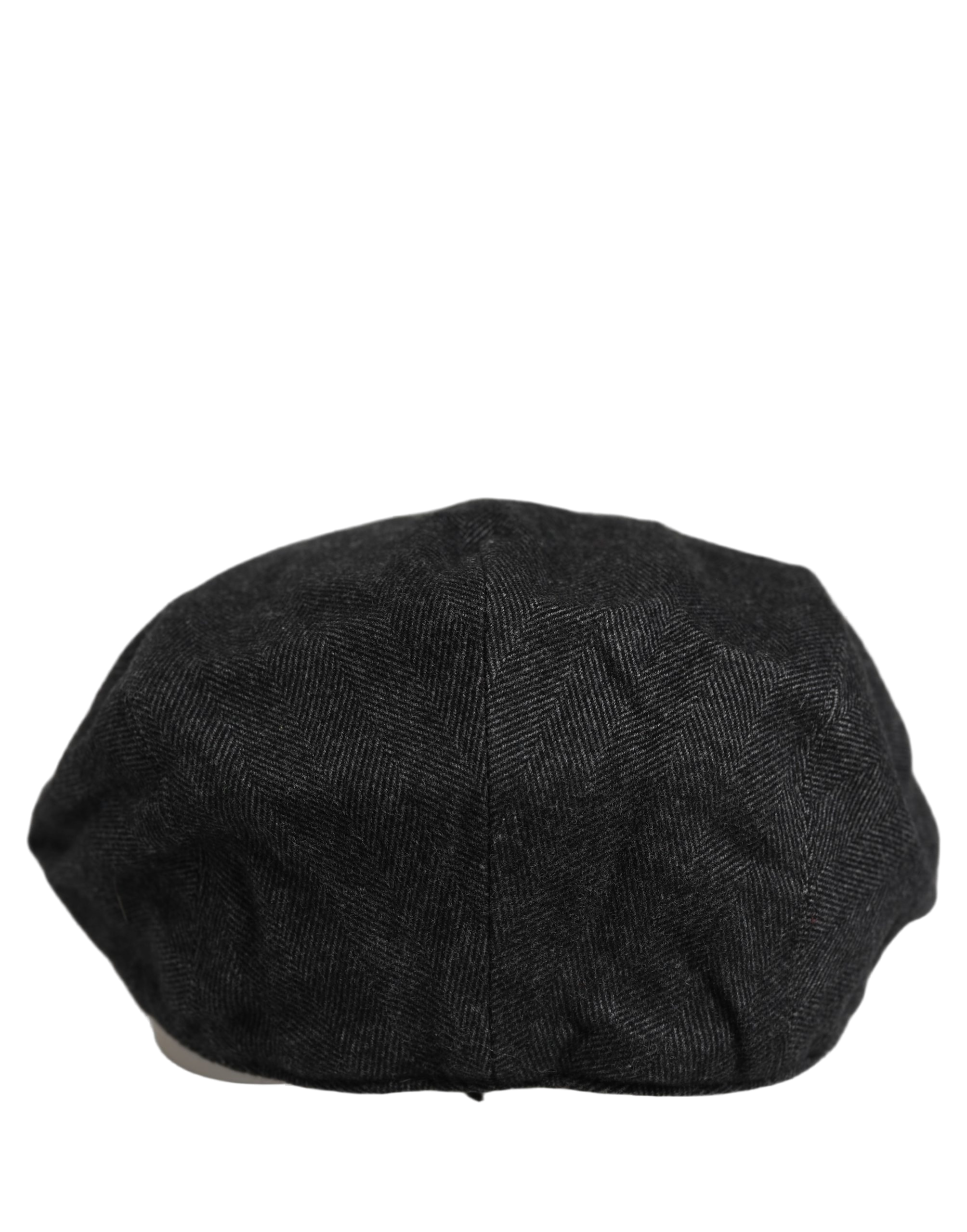 Dolce & Gabbana HAT10081 Herringbone Cotton Flat Cap — Black