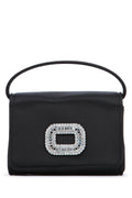 Roger Vivier Crystal-Embellished Top Handle Bag — Black