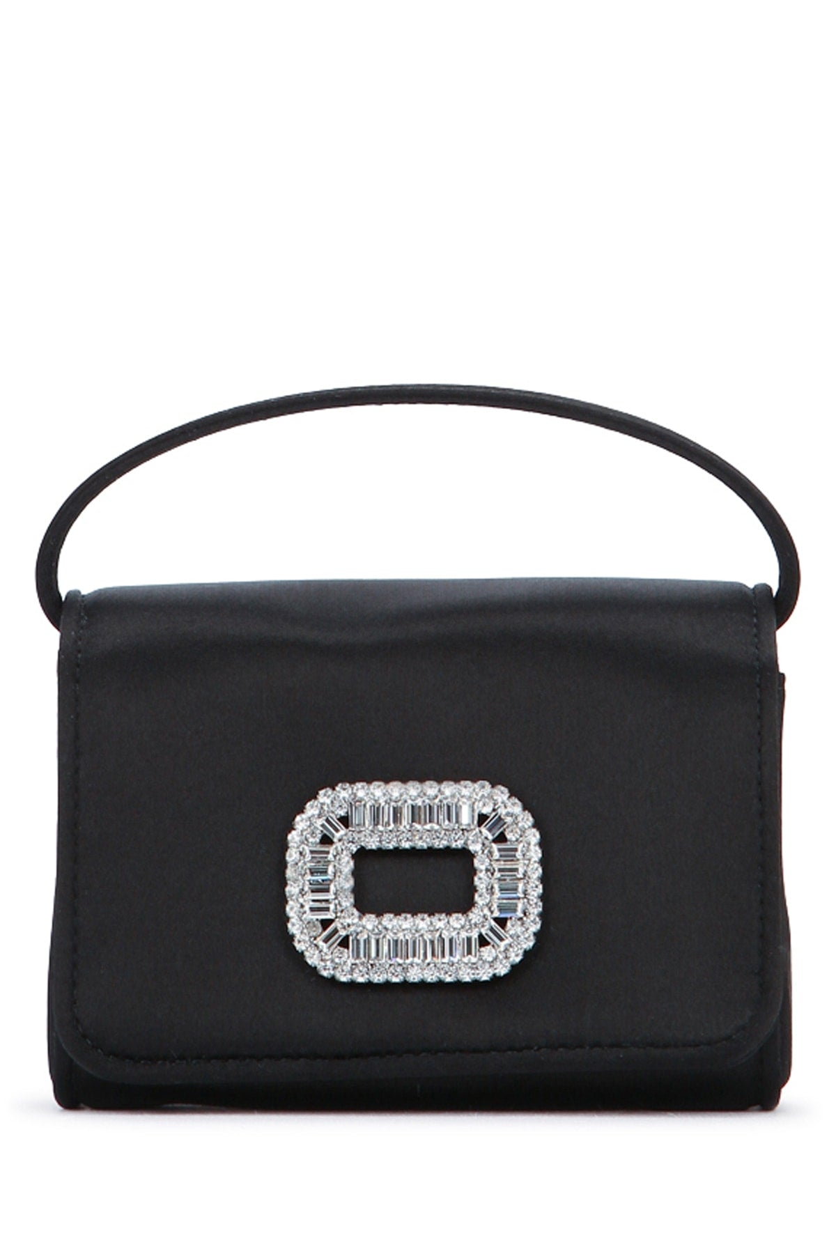 Roger Vivier Crystal-Embellished Top Handle Bag — Black