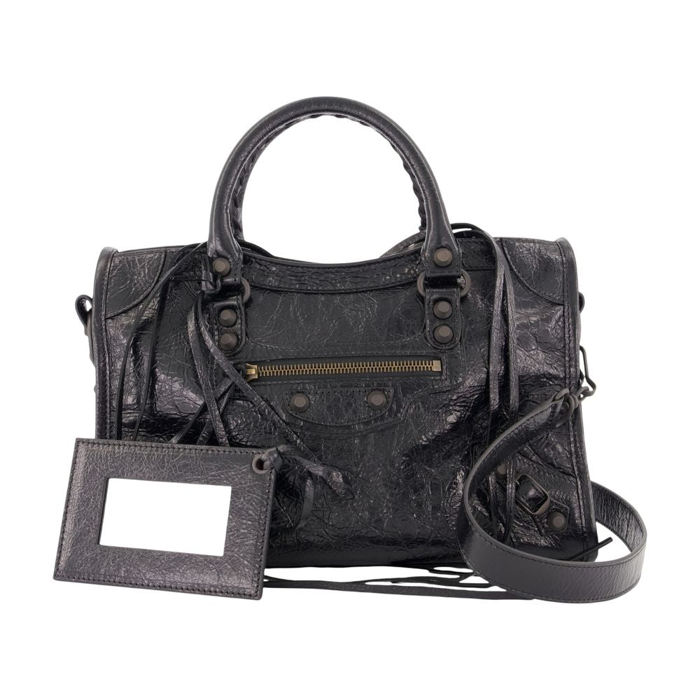 Balenciaga Lambskin Leather Shoulder Bag — Black