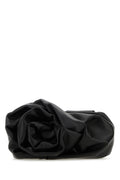 Burberry Gathered Leather Clutch — Black