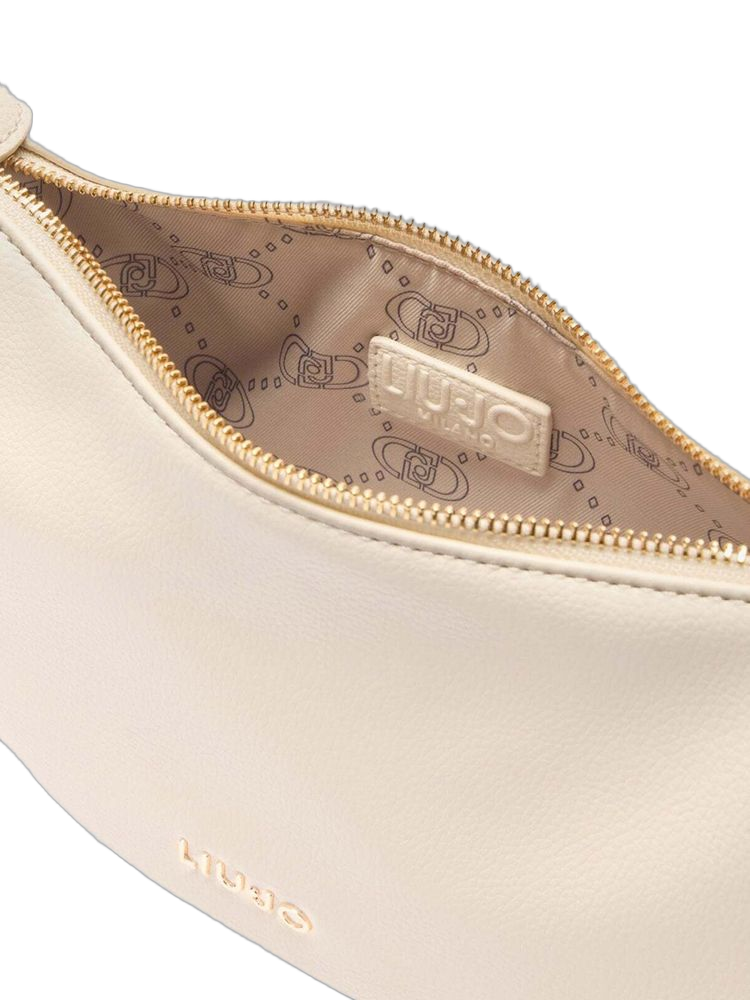 Liu Jo Curved Polyurethane Shoulder Bag — White