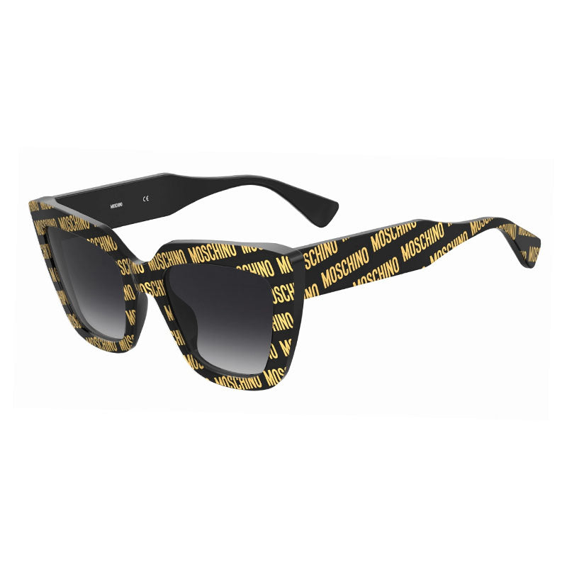 Moschino Logo-Print Acetate Sunglasses — Black