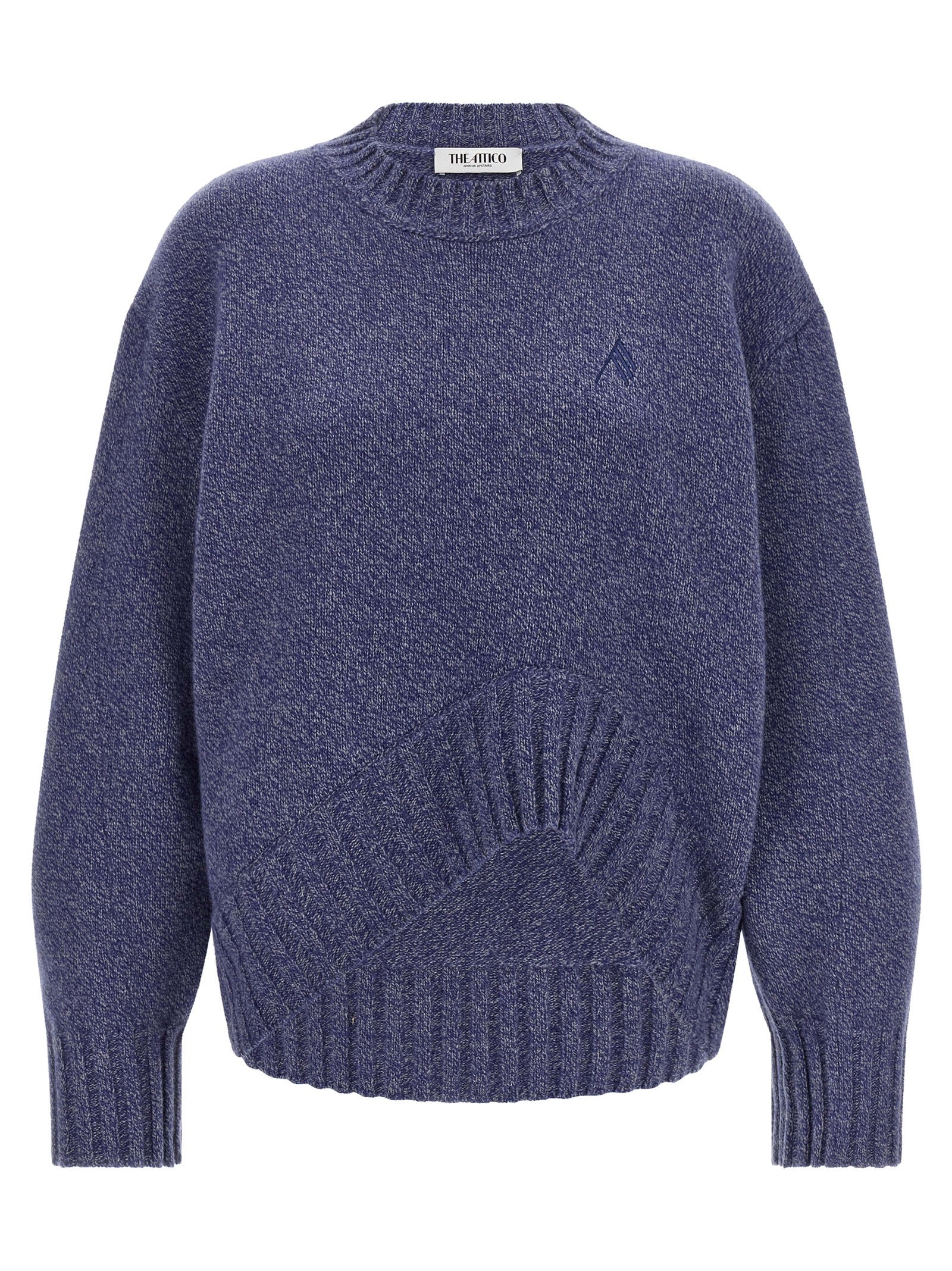 The Attico Virgin Wool and Cashmere Knit Sweater — Blue